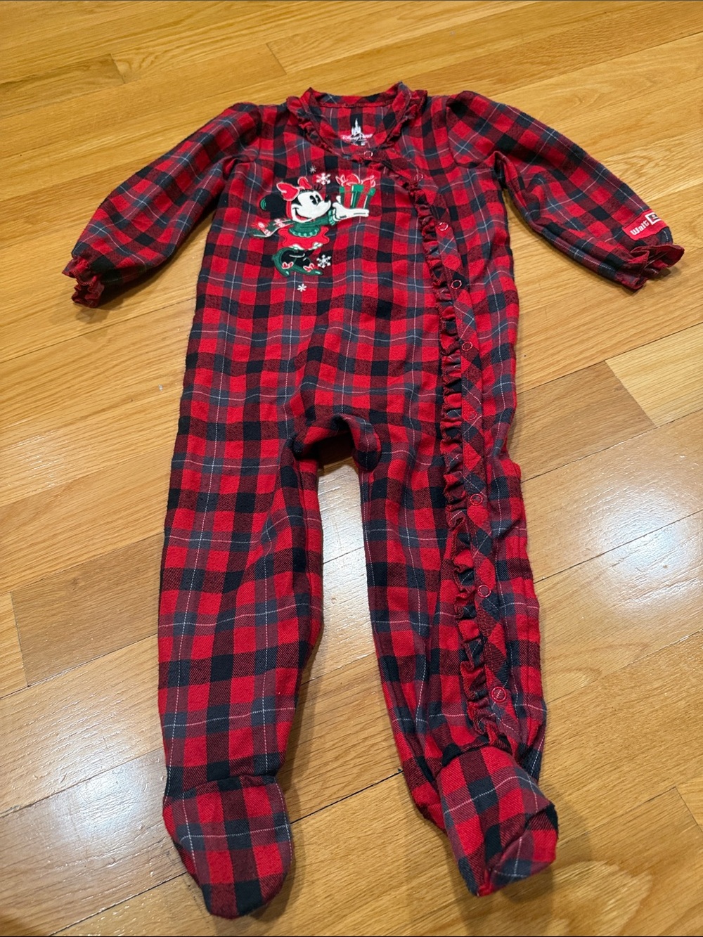 Disney parks girl Christmas Minnie Mouse sleeper size 24 months .